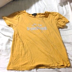 FOOLEE, yellow, Small, short sleeve tee